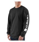 Carhartt mens Signature Sleeve Logo Long Sleeve T-Shirt (Regular and Big & Tall Sizes)