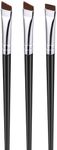 JASSINS Fine Eyeliner Brushes,3 PACK Ultra thin Angled Eyeliner Brushes And Eyebrow Brush Set,Women's Quality Gel Eye Liner Makeup Brush,For Newbies and salons Makeup Tools (BLACK)