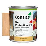 Osmo UV-Protection Oil Extra - Wood Preserver Outdoor 420, Clear Satin, 750ml - Durable Wood Oil for Wooden Outdoor Surfaces, Water & Dirt Resistant, Wood Treatment & Wood Finish