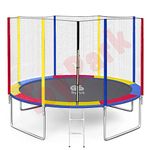 Toy Park Fitness 14ft TUV Trampoline with Enclosure net and Poles Safety Pad,Ladder Trampoline for Adults (14ft). UV Resistant Jumping Mat (Supports Weight Upto 220 Kgs)