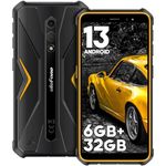 Ulefone Armor X12 Rugged Smartphone Android 13, 6GB + 32GB/256GB SD 4860mAh 13MP+8MP 5,45'' HD+ IP68/IP69K Waterproof 4G Dual SIM Free Unlocked Face ID/NFC/OTG/GPS, UK Version - Orange