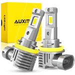 AUXITO H11 LED Headlight Bulbs, 400% Brighter 6500K White Wireless LED Headlights for H8 H9 H16 Fog Lights, DRL, Low Beam or High Beam, Direct Install Plug and Play, IP68 Waterproof, Pack of 2