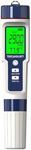 Ph Tester Digital,Pool Salt Tester, Digital Salinity Meter and PH Tester for Pool Salt Water and Drinking Water, 5 in 1 Salinity PH Temp EC and TDS Meter for Swimming Pool Hot Tub Spas, High Accuracy