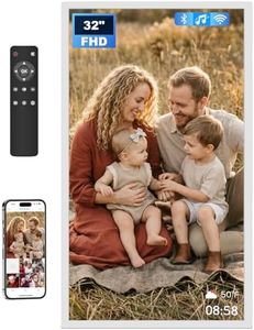 Arktronic Extra Large Digital Picture Frame 32 inch, 1920x1080 FHD IPS WiFi Digital Photo Frame with Remote, 64GB Storage, Auto-Rotate, Instantly Share Photo/Video via Apps/Email, USB/Mirco SD, White