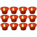 Go well Water Sensor Diya for Home Decoration - 12 Pcs Electric Flameless & Smokeless LED Diya Lights, Candle for Home Decor, Diwali Festivals Decoration,Christmas,New Year, Festive