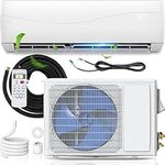 Mini Split AC & Heating System, 12000 BTU Wall-mounted Air Conditioner 20 SEER2 115V & 1 Ton Heater Pump with Inverter, Energy Efficient AC Cools Up to 750 Sq.Ft, Ductless Pre-charged AC