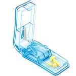 Qeedee Pill Slicer, Pill Cutter for Small or Large Pills, Tablet Splitter Portable Pill Splitter for Vitamins or Pills Cutting, Blue