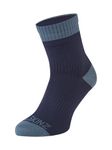 SEALSKINZ Unisex Waterproof Warm Weather Ankle Length Sock - Navy Blue, Large