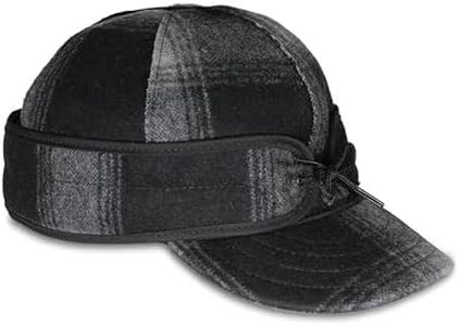 Stormy Kromer The Original Cap, Black/Gray Plaid, Size 7 1/2