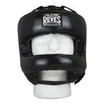 CLETO REYES Boxing Headgear with Face Bar for Men and Women, Protective Head Guard Face Saver, Sparring Fighting Sports, Kickboxing, MMA, Muay Thai, Black