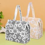 Kuber Industries Shopping Storage Bag | Waterproof Grocery Handbag | Grocery Shopping Bag | Vegetable Handle Bag | Reusable Vegetable Bag | Chain Tote Bags | Flower Quilted | Pack of 2 | Multi