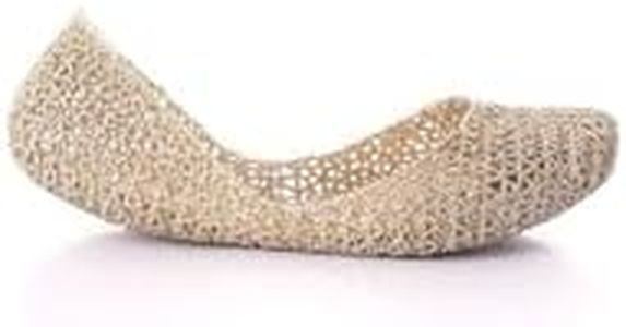 Melissa Women's Closed Toe Ballet Flats, Gold Soft Gold Glitter 50712, 9.5