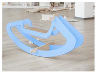 DIY Wooden Rocking Horse for Kids, Wooden Rocking Chair, Rocking Toys for Babies, Children's Playground Toy, Suitable for Age Under 12 Years (Blue)