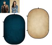 Kate Collapsible Backdrop Pop Up Photo Backdrops Beige Blue Portable for Headshot, for Portrait Photography, for Video, for Live Stream, 5x6.5ft