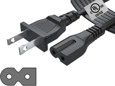 Pwr Long 6Ft 2 Prong Polarized Power Cord for Bose-Companion 3 5 Multimedia Speaker System SoundDock 10, SoundTouch 20 30 Acoustimass 15 16 Series II Home Speaker Solo 15 Series II TV
