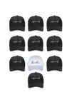 Pop Fizz Designs Bachelorette Hats ( 10 Pack) 1 White Bride Hat | 9 Black Squad Hats I Bride Tribe Baseball Caps I Bachelorette Party Favors