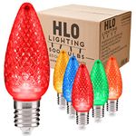 Holiday Lighting Outlet LED C9 Multi Replacement Christmas Light Bulbs, Commercial Grade, 5 Diode (Led's) in Each Bulb. Fits in E17 Sockets. Pack of 500 Bulbs