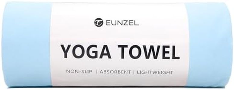 Eunzel Hot Yoga Towel Non Slip Yoga Mat Towel Non-Slip Sweat Absorbent Towel for Hot Yoga, Pilates and Workout 72" x 26.5", Blue