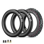 RUTU 2.50-10" Knobby Front or Rear Tire with Inner Tube TR4 Straight Valve Compatible with Off-Road Kids' Motorcycles XR50 CRF50 PW50 DRZ70 SDG107 Mini Razor JR50 TTR50 (2006-2009) SX500 Dirt Bikes