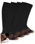 Doctor's Select Copper Plus Size Compression Socks Wide Calf - Up to 6XL | Black Wide Compression Socks for Women & Men | Copper Socks for Swelling, Varicose Veins | Extra Wide Calf Compression Socks