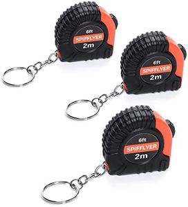 Spifflyer 3 Pack Small Tape Measure Keychain Mini Measuring Tape Retractable 6ft 2M, Metric and Inch