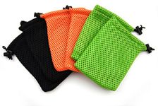 ALL in ONE 6pcs Nylon Mesh Drawstring Bag Pouches for Mini Stuff Cellphone Mp3 9x14cm (3.5x5.5 Inch) (Mixed Clor)