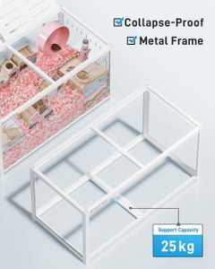 BUCATSTATE Large Hamster Cage – White, Spacious Small Pet Habitat