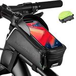 ROCKBROS Bike Frame Bag with Phone Holder Cycling Panniers Waterproof Top Tube Bag Pouch Touch Screen for iPhone 12 11 XR XS MAX X 8 7/ Samsung Galaxy S10+ S9 Note 8/9 / P20 up to 6.5"