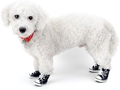 Zunea Denim Canvas Dog Shoes Puppy Lace up Sneaker Summer Walking Dog Booties Non Slip Sport Casual Pet Boots Paw Protectors for Chihuahua Doggies - 5#