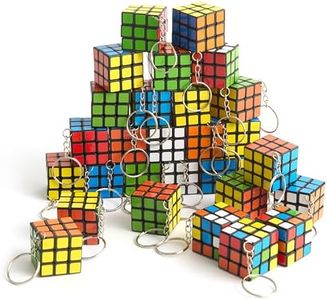 THE TWIDDLERS - 30 Mini Llaveros Rompecabezas Speed Cube Juguetes Fidget, 3x3 Relleno de Bolsas de Fiesta para niños, Llavero Rompecabezas Multipack Premios para la Clase - 3cm