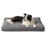 Bedsure Waterproof Dog Bed Large - Washable Dog Bed Mattress with Oxford Fabric, Pet Pillow Cushion for Crate, Grey Dog Mat Outdoor, 91x68x10cm