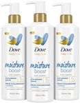 Dove Body Love Body Cleanser Moisture Boost 3 Count For Dry Skin Body Wash with Hyaluronic Acid and Moringa Oil 17.5 fl oz