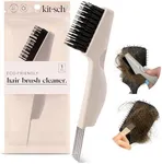 Kitsch Double Sided Hair Brush Cleaner Tool 2-in-1 Comb Cleaner | Eco-Friendly Hair Brush Rake | Double Edge Hair Remover Brush & Hairbrush Cleaner Solution for Hair Brush Maintenance, Gifts for Women