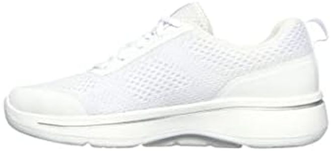 Skechers Performance Women's womens Go Walk Arch Fit - Motion Breeze, White/Silver, 8.5