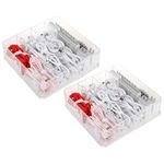 Tahaje 2 Pack Cord Organizer Boxes with Removable Dividers, Plastic Cable Storage Case with Wire Ties for Desk Drawer, Stationery, USB, Phone Charger, Electronics Accessories, Makeup Palette