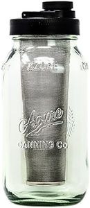 Brewing America Mason Jar Cold Brew Coffee Maker Infuser: Made in USA Wide Mouth Mason Jar with Screw Top Pour and Drinking Lid, Stainless Steel Filter - Coffee, Tea, Alcohol - 2 Quart 64 oz Black Lid