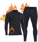 SIMIYA Mens Thermal Underwear Set, Fleece Lined Long Johns Long Sleeve Thermals Base Layer for Skiing, Hiking, Cycling, Indoors & Outdoors (Navy,2XL)