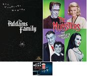 The Addams Family Complete Series 64 Episodes & The Munsters Complete Series 70 Episodes + 2 Movies 21 DVD Set Includes Glossy Print TV Take Art Card