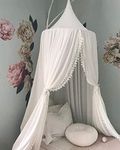 Bed Canopy for Girls and Kids Hanging Mosquito Net for Baby Crib Nook Castle Game Tent Nursery Play Room Decor (White)