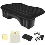 TANGZON Inflatable Car Air Mattress, Portable Air Sleeping Bed with Pillow, Electric Pump, Nozzles Set & Storage Bag, Universal Blow Up Backseat Mattress for Car SUV Travel Camping Hiking