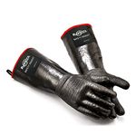 RAPICCA BBQ Grill Gloves Heat Resistant-Smoker,Cooking Barbecue Gloves, for Handling Heat Food Right on Your Fryer, Grill or Oven.Waterproof,Fireproof,Oil Resistant Neoprene Coating（Size 17-Inch 8/M）