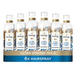 Pantene Strong Hold Hairspray With Jojoba Oil, 6 x 250 ML, Non Sticky Frizz Ease Hair Spray For Long Lasting Style, VALUE PACK