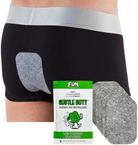 Subtle Butt Reusable Gas Neutralizers: 5 Activated Carbon Fart Pads - Gag Gift That Actually Works for Flatulence Odor Control to Stop Smelly Gas - Better than Charcoal Underwear