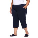 VAISHVIK Women Plus Size Three Fourth Capri Leggings - Deep Blue 6XL 50 52