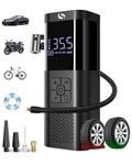 SERVOMASTER Portable Air Compressor, 150PSI Air Compressor Tire Inflator with Digital Pressure Gauge and LED Light, Portable Air Pump for Cars, Motorcycles, Bicycles, Balls