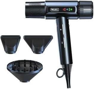 Wahl Vanquish T-Shaped Hair Dryer with Brushless Motor - Lightweight, Low Noise, Digital Motor, T-Shaped Design - Includes 3 Magnetic Attachments