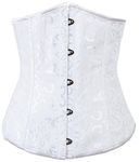 Alivila.Y Fashion Womens Brocade Underbust Corset Waist Trainer Shaper (3XL/Bust:39-41inch Waist:33-35inch, White)