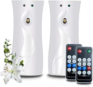 (2-pack) Automatic Air Freshener Spray Dispenser, Wall Mounted or Freestanding Sprayer Holder, Multiple Time Settings, Commercial and Home Use in Bathrooms, Offices, Living Rooms, etc (White1121-RE)