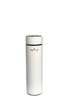 Daybreak 16 OZ Smart Insulated Thermos - LED Display - Modern Sleek Design - Keeps Coffee or Tea Hot All Day - Keeps Water Cold for Hiking (White)