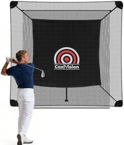 CoxiVision Golf Net, 6x6FT Golf Hitting Net System for Backyard & Garage Training, Golf Netting with Target Mat, 30s Open & Close, Practice Net Gift for Men Dad Golfer